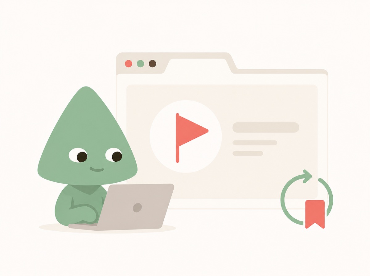 A Strawberry companion starts a browser task, marks a first step, and saves the workflow